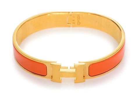 hermes enamel bangle orange|hermes latest bangle.